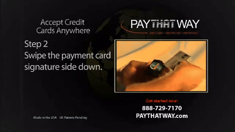 PayThatWay demo - swiping a credit card through the Bluetooth token, October 2011