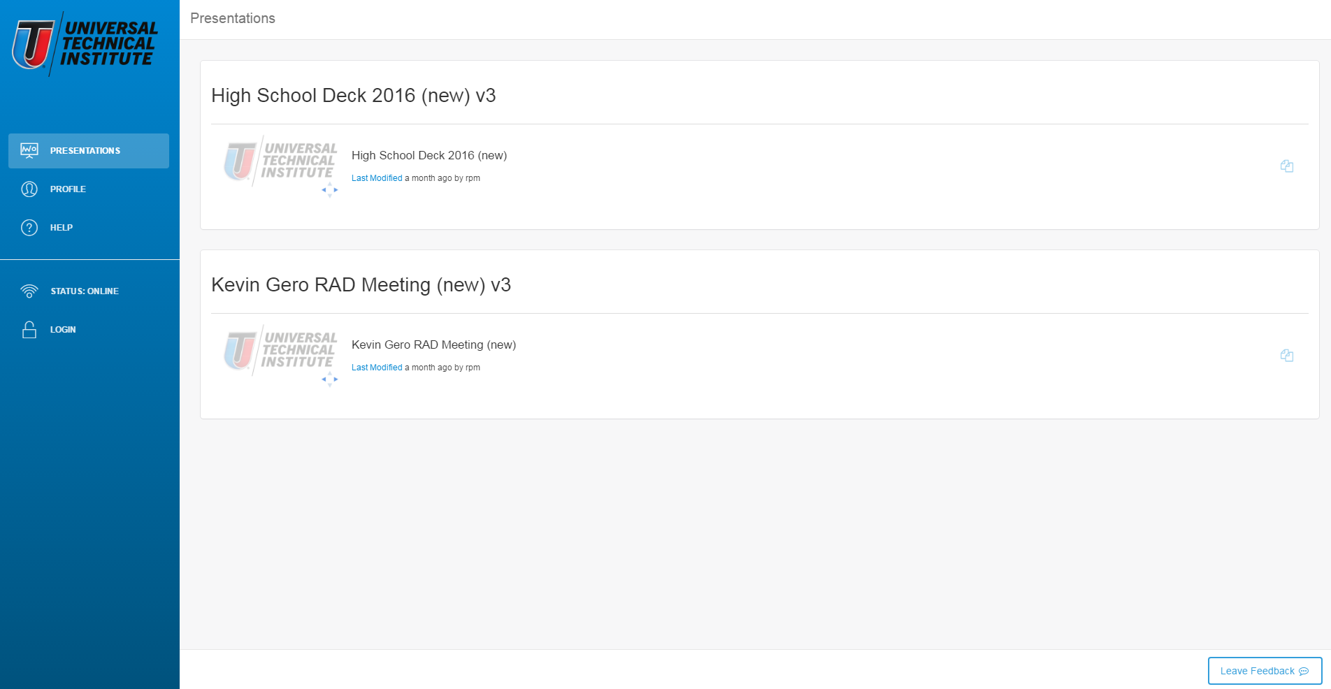 Slide editing interface