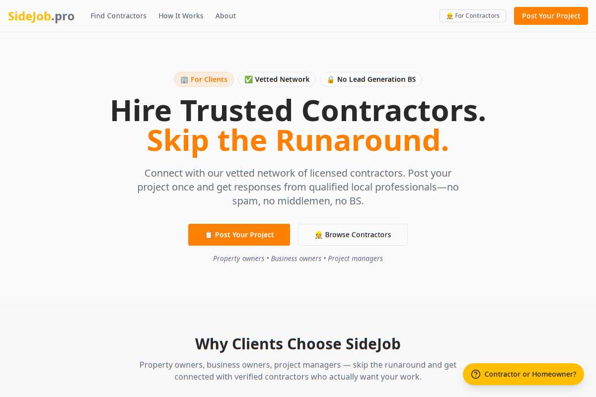 SideJob - Contractor Marketplace